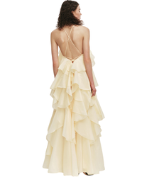 Aje Pandorea Layered Maxi Dress Butter Yellow
