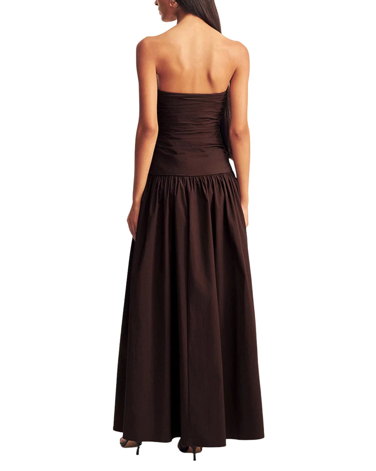 Shona Joy Campbell Fitted Drop Waist Maxi Dress Ristretto