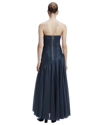 Aje Aquiline Gown Slate Blue