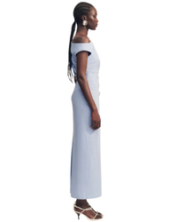 Shona Joy Campbell Off Shoulder Maxi Dress Cornflower Blue