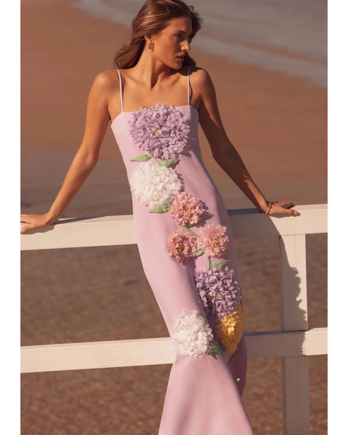 Elliatt Buttercup Embroidered Maxi Dress Purple