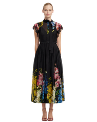 Leo Lin Grace Flutter Sleeve Midi Dress