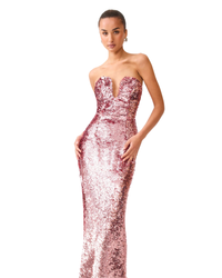 Elliatt Alissa Sequin Strapless Gown Pink