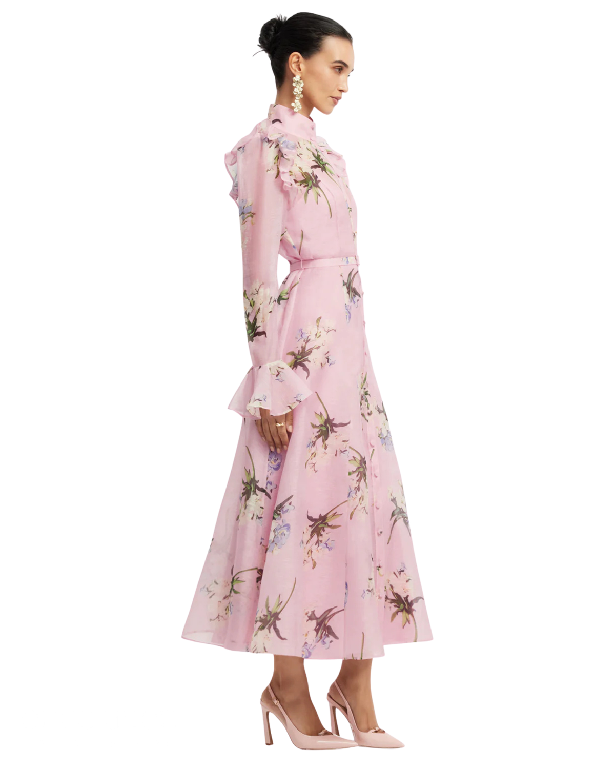 Leo Lin Katrina Butterfly Sleeve Midi Dress