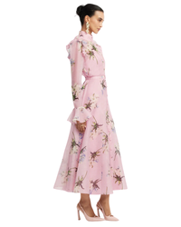 Leo Lin Katrina Butterfly Sleeve Midi Dress