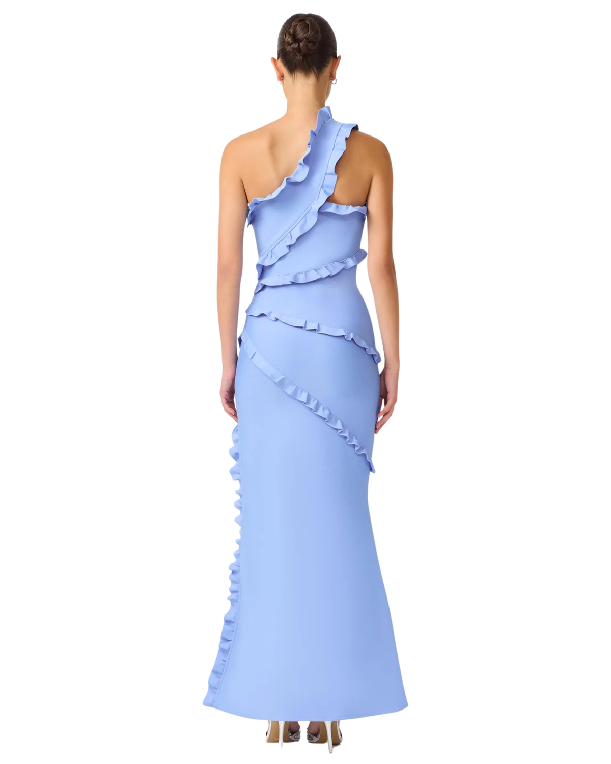 Elliatt Floriana Asymmetric Gown Cornflower Blue