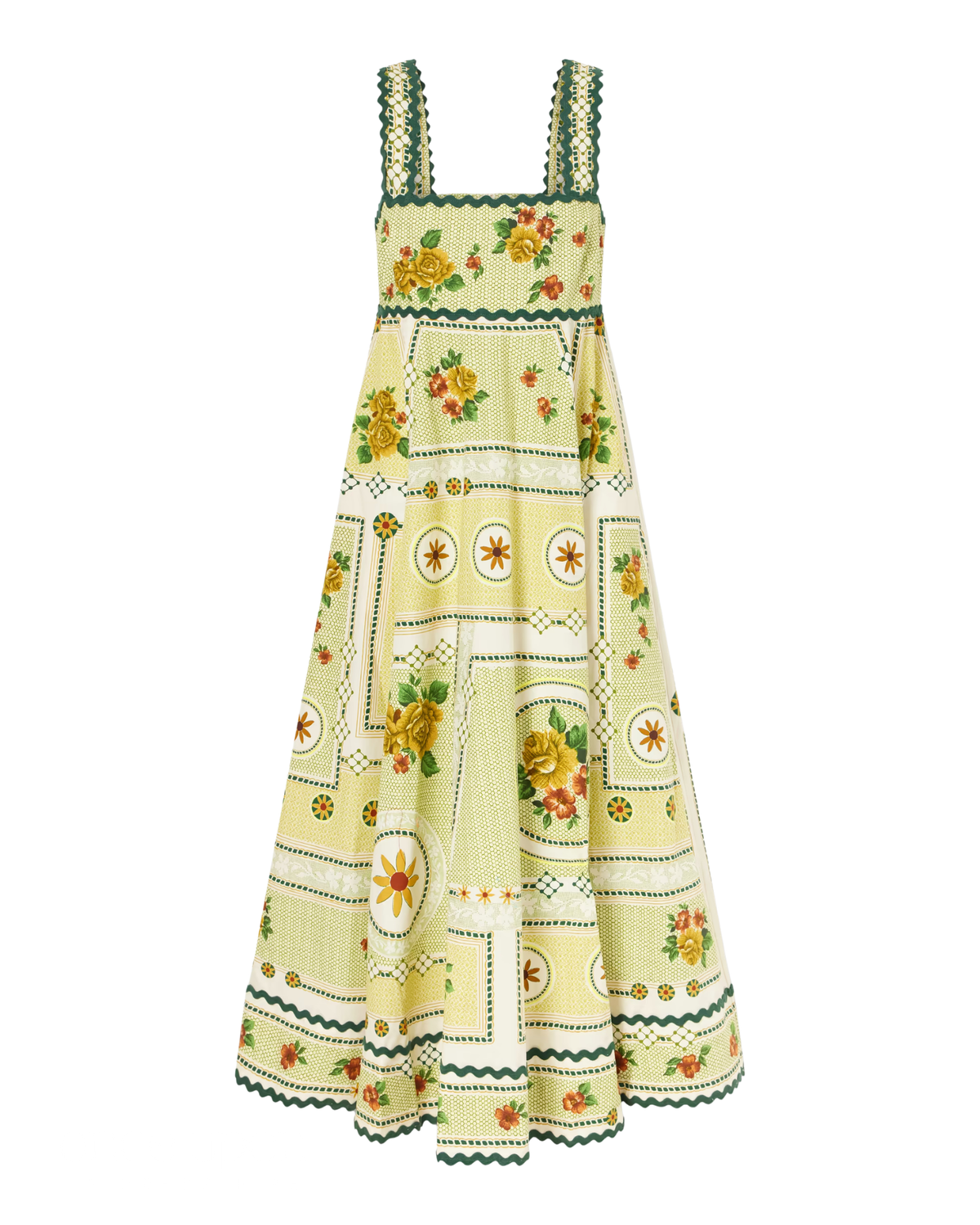 Alemais Dixie Summer Dress Green/ Yellow Floral