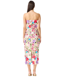 Elliatt Rosette Strapless Midi Dress Floral