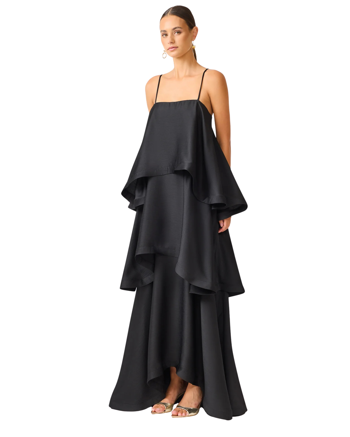Elliatt Tilly Tiered Maxi Dress Black