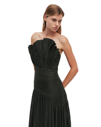 Aje Aquiline Gown Hunter Green