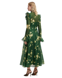 Leo Lin Katrina Butterfly Sleeve Midi Dress
