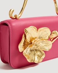 Aje Celeste Flower Clutch Magenta