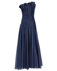 Aje Aquiline Gown Slate Blue