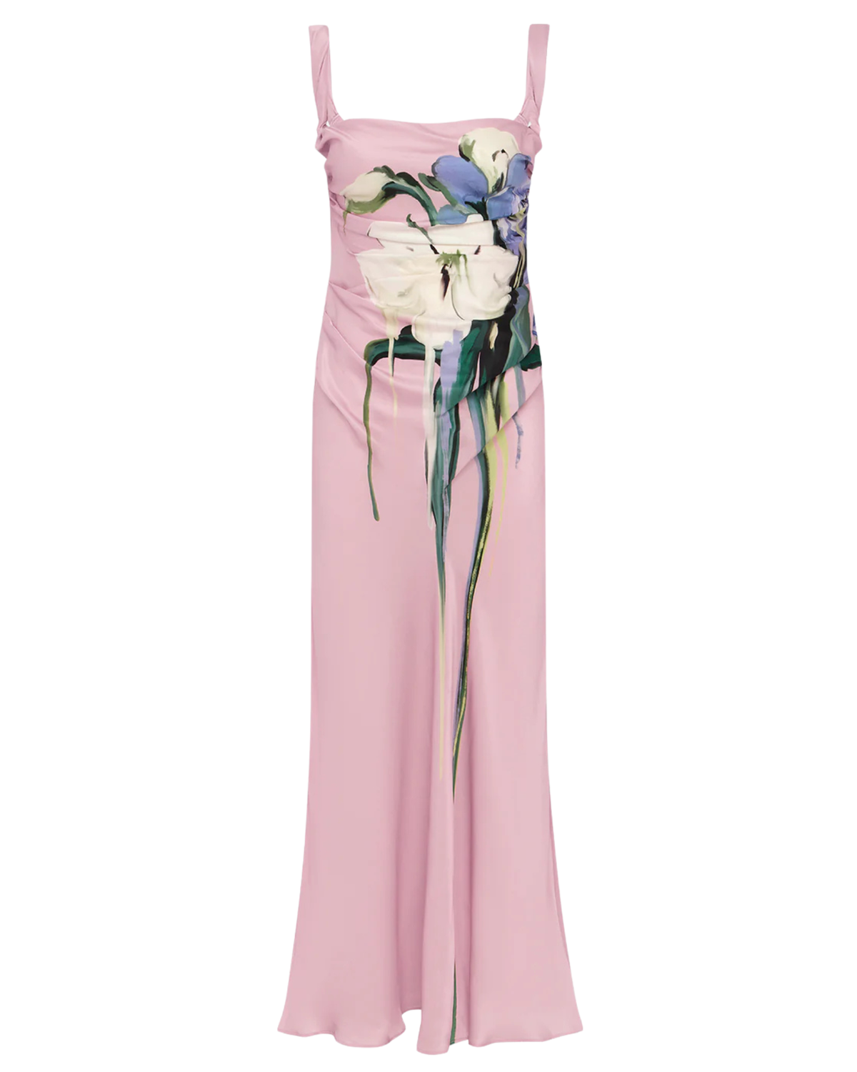 Leo Lin Valentina Maxi Dress Bouquet Print Pastel Pink