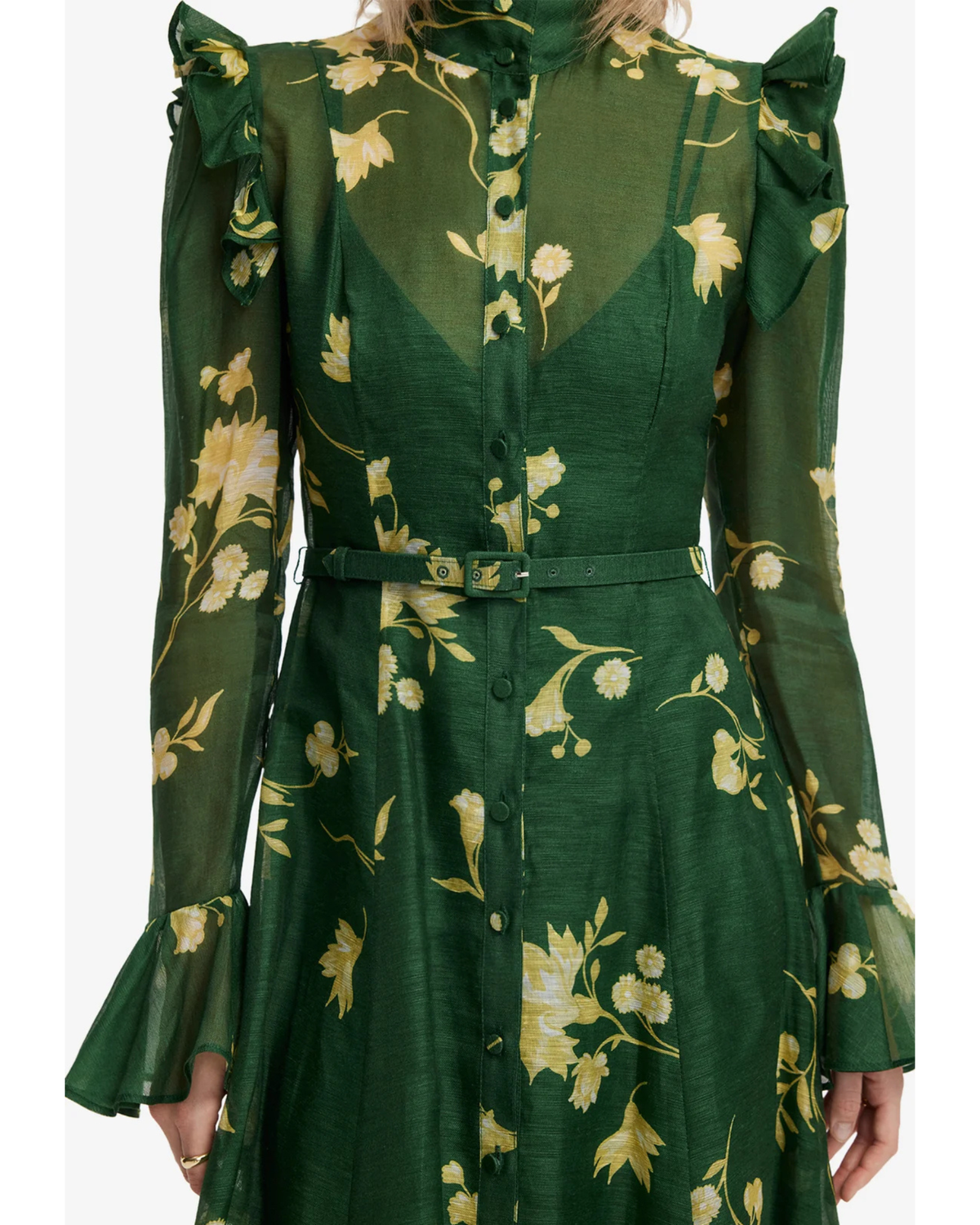 Leo Lin Katrina Butterfly Sleeve Midi Dress