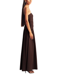 Shona Joy Campbell Fitted Drop Waist Maxi Dress Ristretto