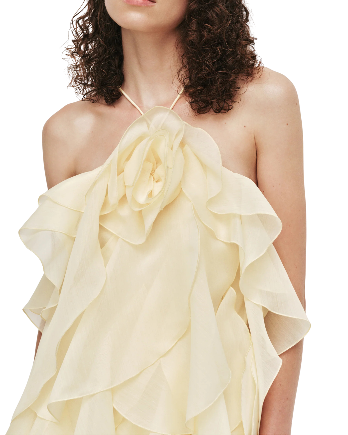 Aje Pandorea Layered Maxi Dress Butter Yellow
