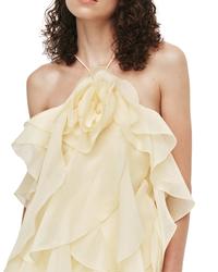 Aje Pandorea Layered Maxi Dress Butter Yellow