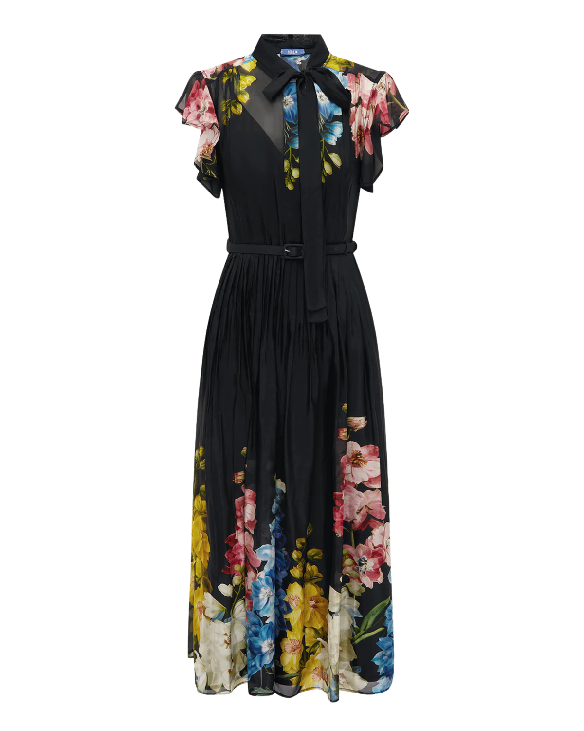 Leo Lin Grace Flutter Sleeve Midi Dress