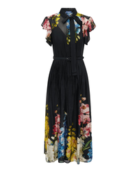 Leo Lin Grace Flutter Sleeve Midi Dress