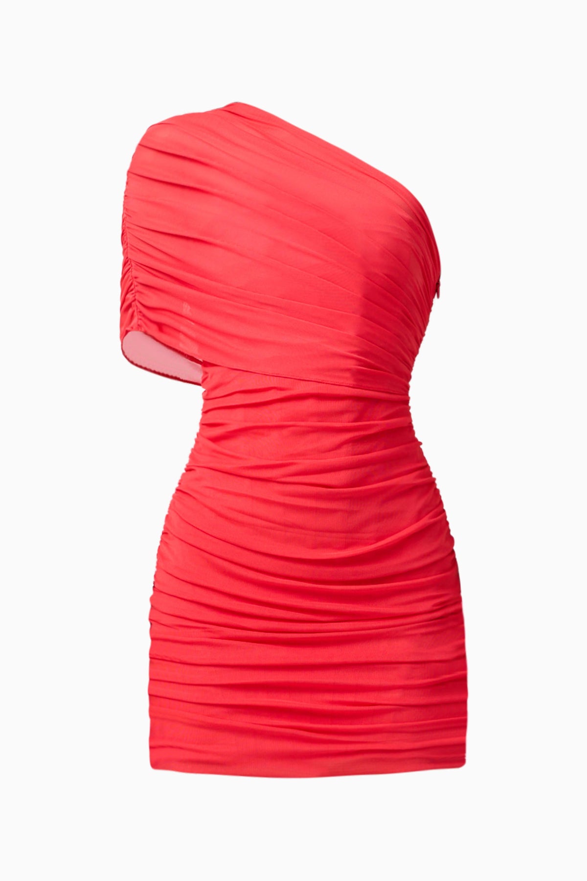 Elliatt Virella Asymmetrical Mini Dress Coral Red 3