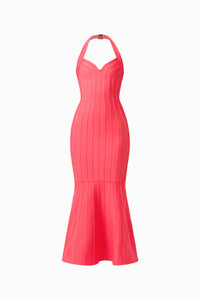 Elliatt Virella Bodycon Halter Gown Coral Red 3