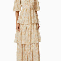 Significant Other Scarlett Maxi Dress in beige floral, front