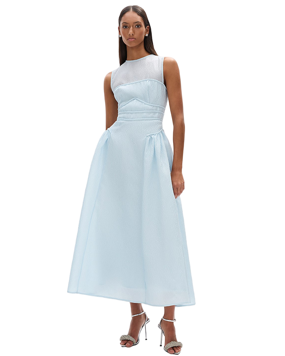 Rachel Gilbert Sophia Midi Dress Sky Blue