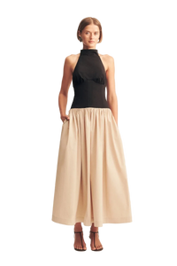 Shona Joy Campbell Contrast Halter Neck Midi Dress, front