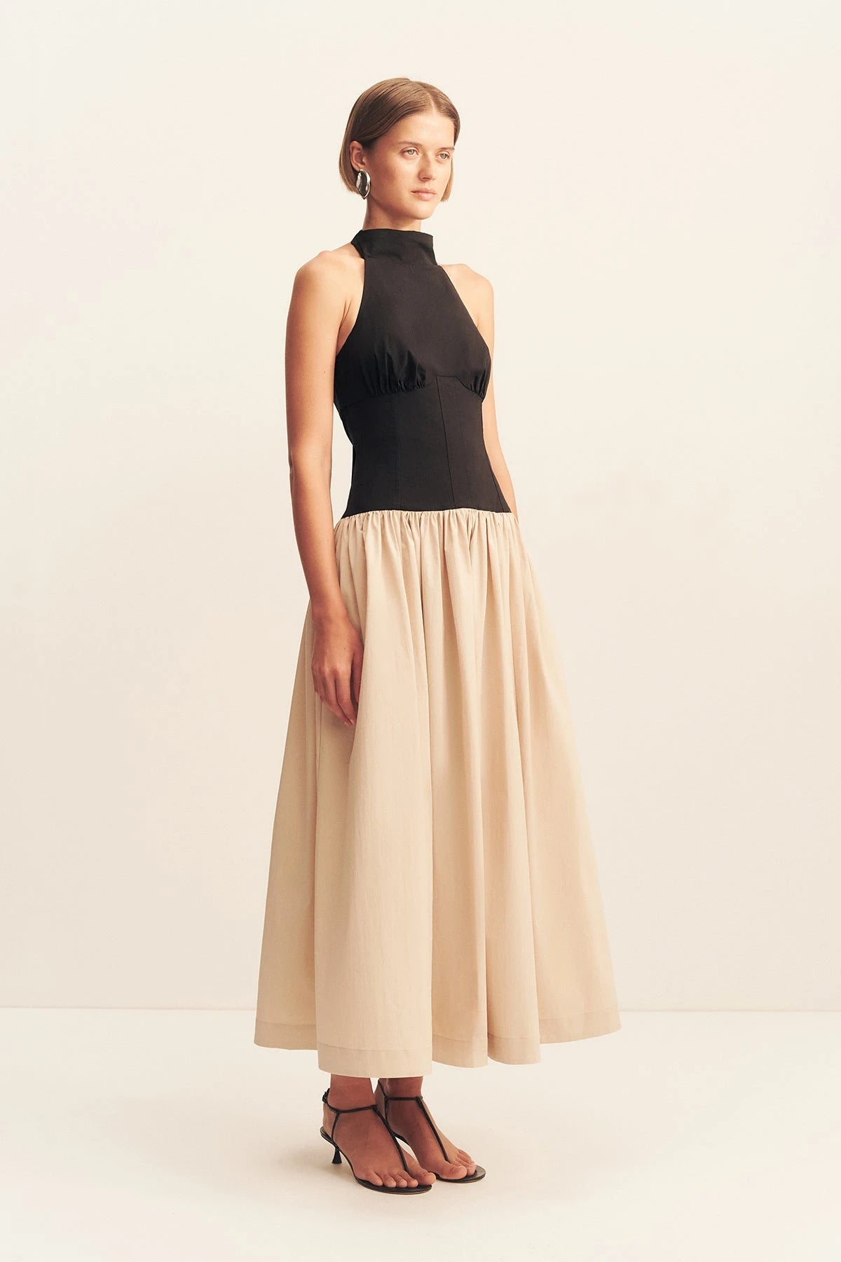 Shona Joy Campbell Contrast Halter Neck Midi Dress, side