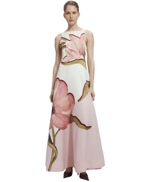 Aje Skies Maxi Dress in Flourish Rose print, front view