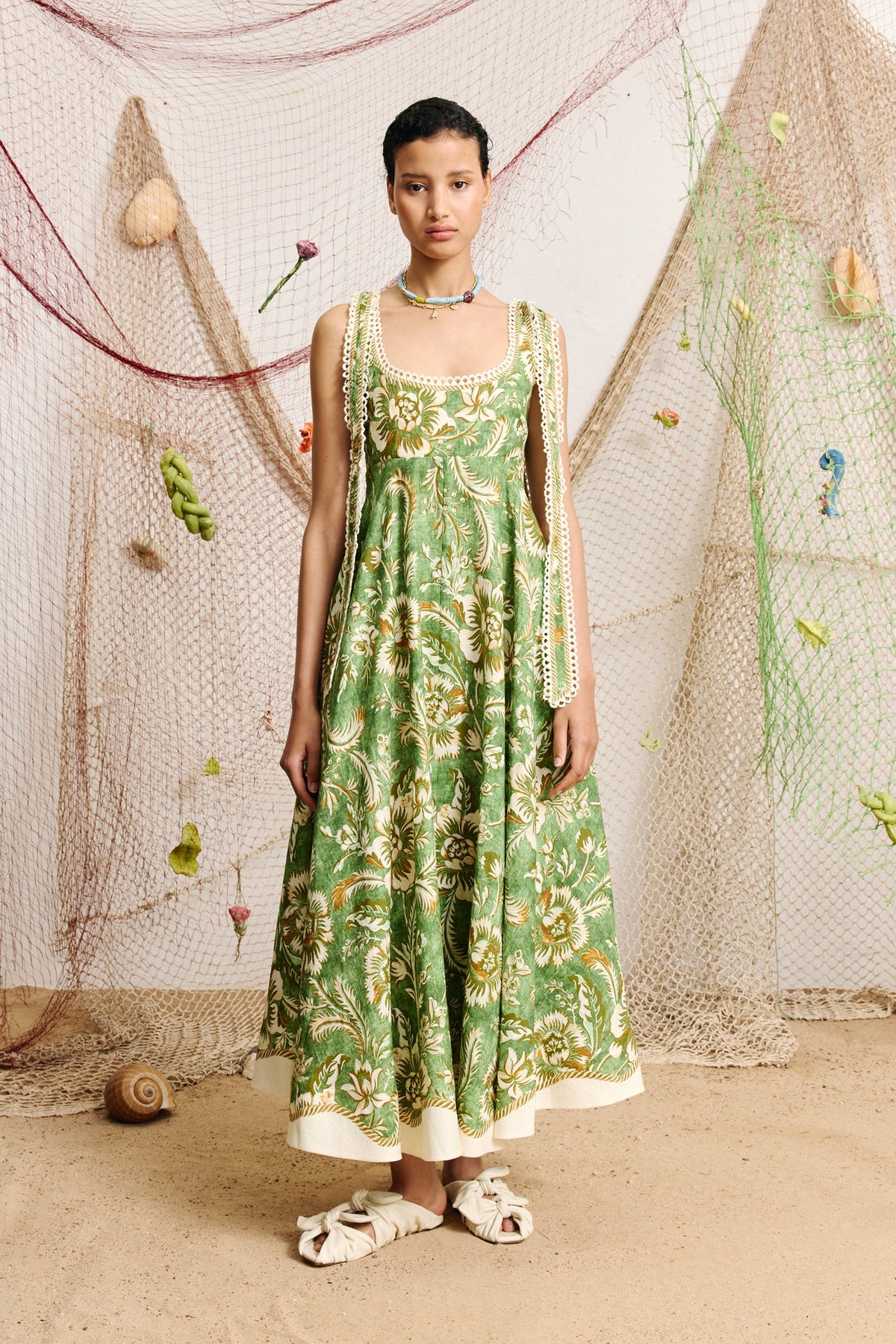 Alemais Alessia Ballet Sundress Green Floral