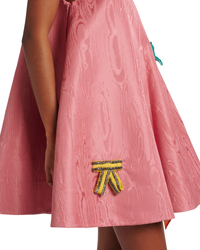 Alemais Valentina Mini Dress Blush Pink - hem bow detail