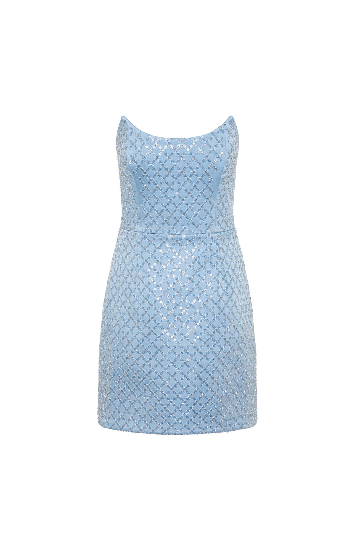 Rebecca Vallance Alix Mini Dress Pale Blue