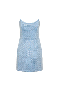 Rebecca Vallance Alix Mini Dress Pale Blue