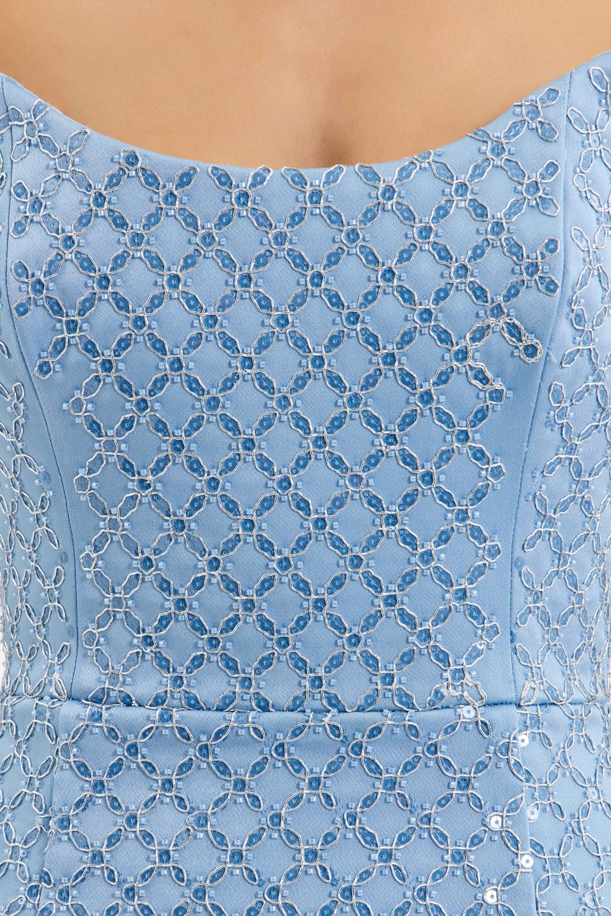 Rebecca Vallance Alix Mini Dress Pale Blue