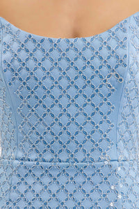 Rebecca Vallance Alix Mini Dress Pale Blue