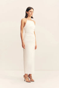 Shona Joy Lani High Neck Halter Maxi Dress in white