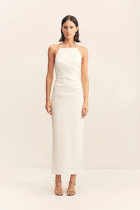 Shona Joy Lani High Neck Halter Maxi Dress in white