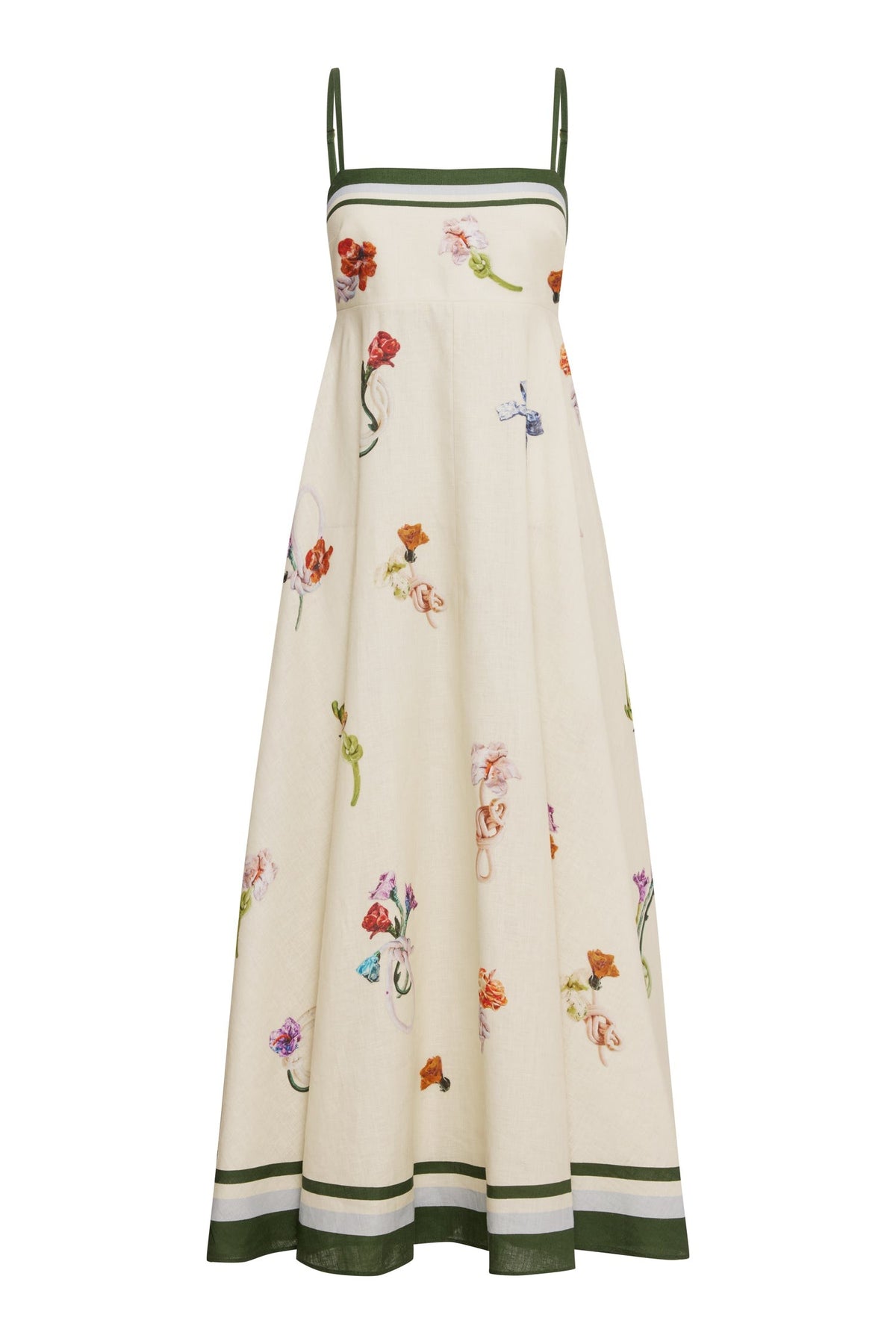 Alemais Florero Sundress Cream Floral flat lay true colour