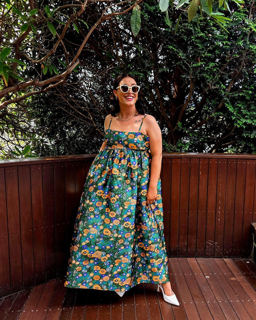 Customer  wearing Alemais Carmine Tie Back Midi Dress