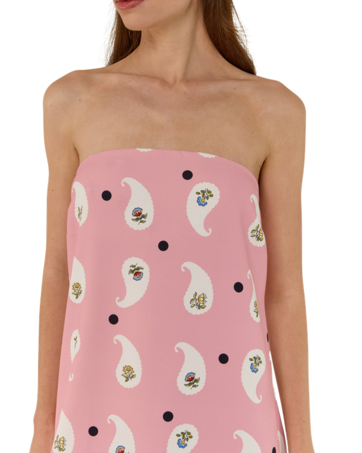 Palm Noosa Alessia Dress in Bicheno Paisley, close-up of the paisley print bodice